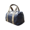Toller Sporttasche Weekender Tasche Leder blau beige
