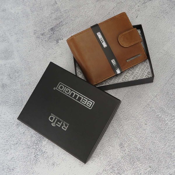 Herren Geldbörse Leder Minimalist Klein Klappbar – Bild 7